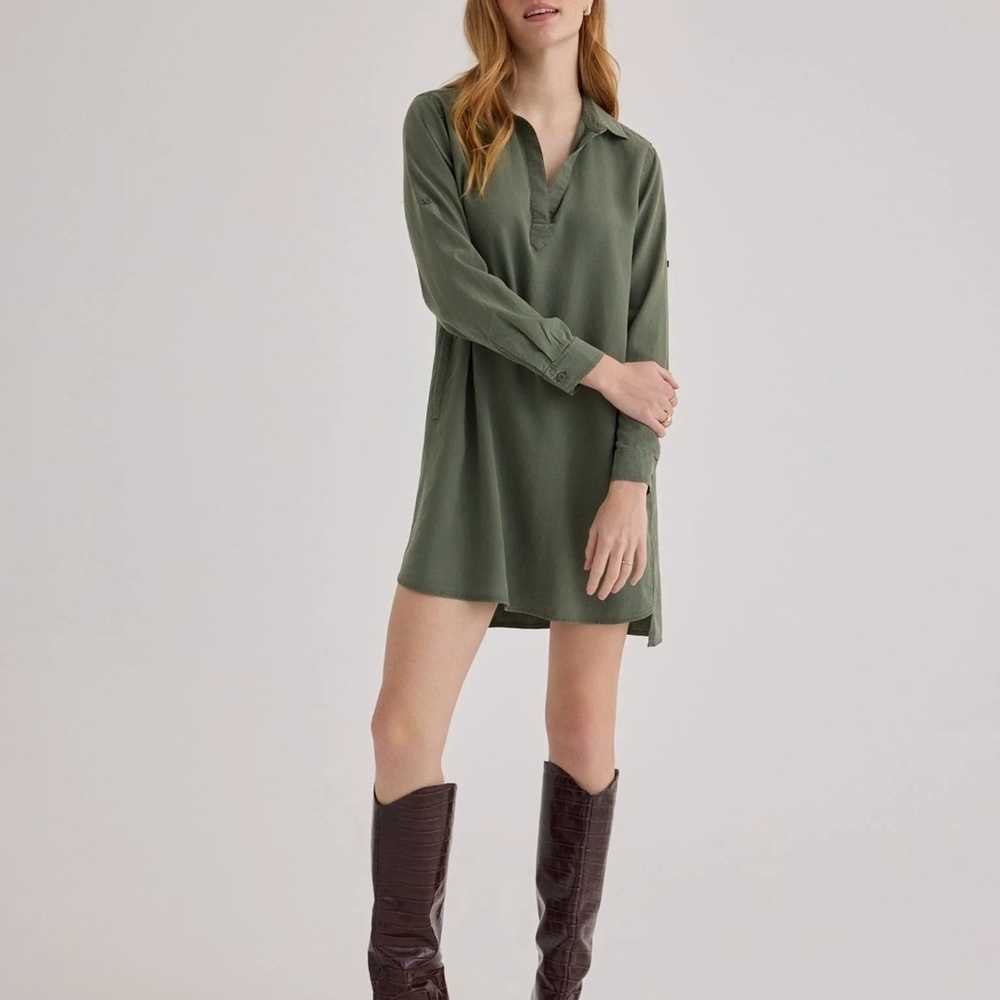 Bella Dahl A-Line Rolled Tab Sleeve Dress